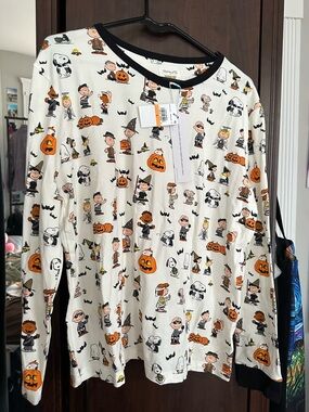 Bed Head PJs New Halloween Peanuts Long Sleeve Crew & Jogger Set. Size small